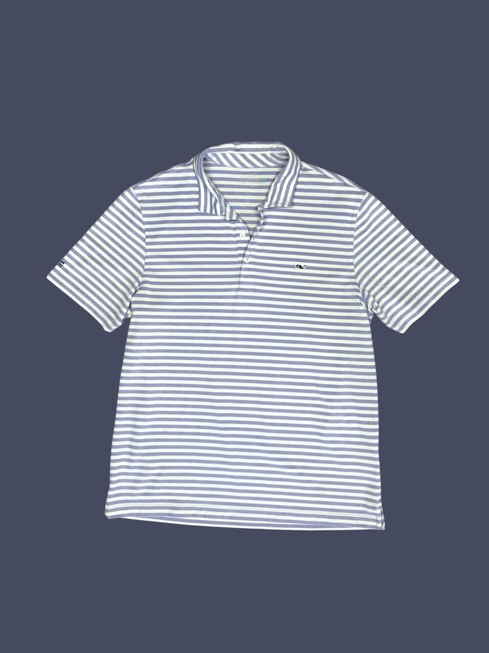 Vineyard Vines Purple White Striped Performance Polo Size Large